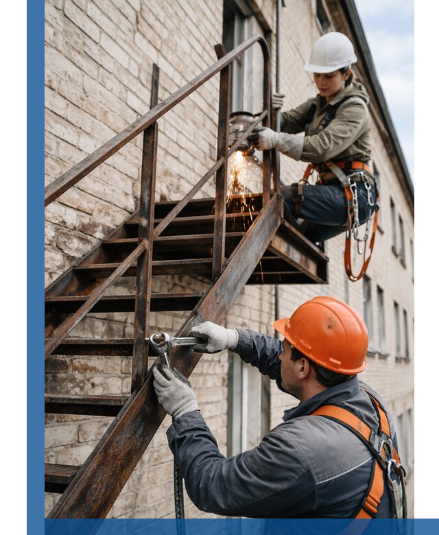 Ремонт и восстановление пожарных лестниц с выездом в Югорске