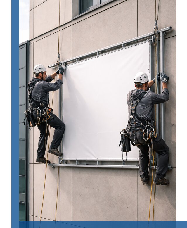 Монтаж наружной рекламной вывески в Югорске под ключ