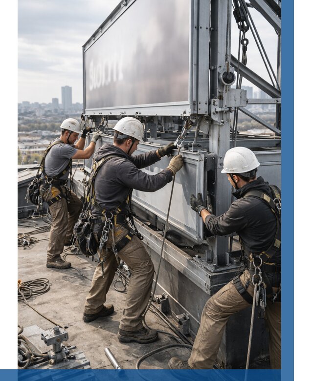 Монтаж крышной рекламной конструкции в Югорске от 61266 р.|ВЫСОТНИК-Югр