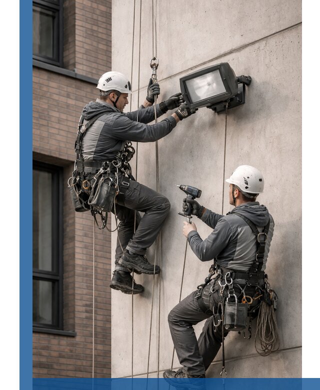 Профессиональный монтаж фасадных прожекторов в Югорске под ключ