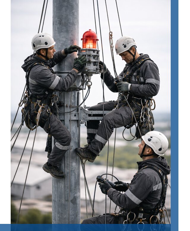 Монтаж заградительных огней в Югорске от 8679 р. | ВЫСОТНИК-Югр