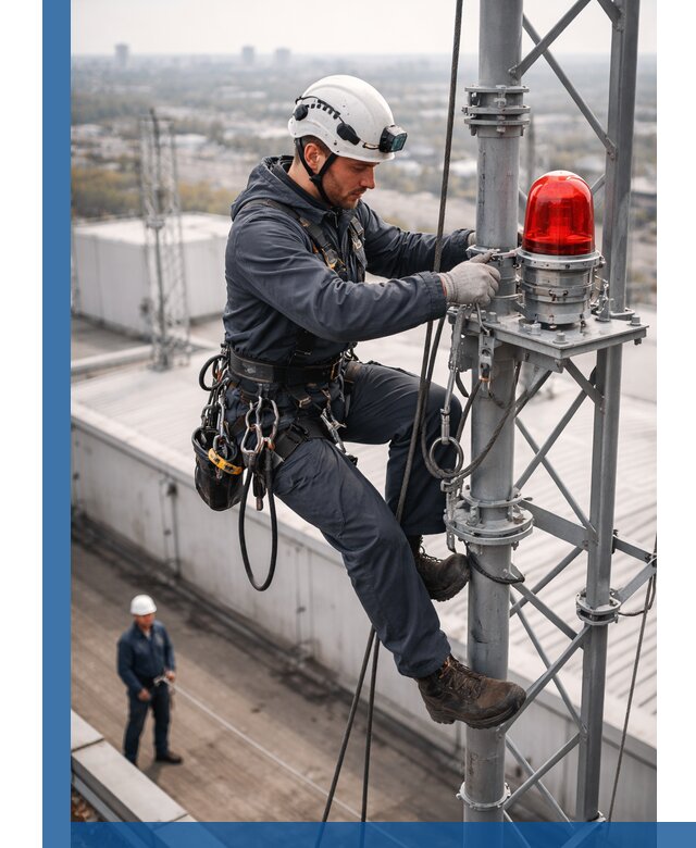 Монтаж заградительных огней и обслуживание объектов в Югорске