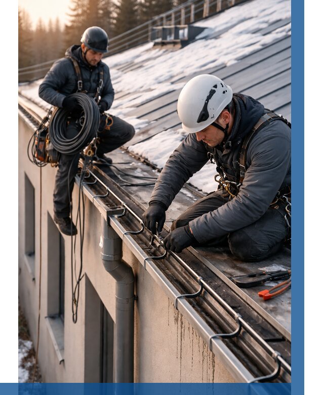 Монтаж греющего кабеля на кровле в Югорске от 459 р. | ВЫСОТНИК-Югр