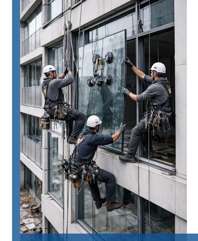 Фасадное остекление и монтаж витражей зданий в Югорске под ключ