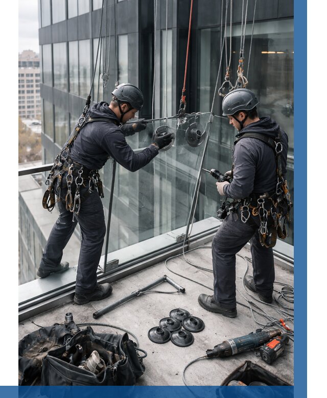 Монтаж стеклянных ограждений в Югорске от 2553 р. | ВЫСОТНИК-Югр