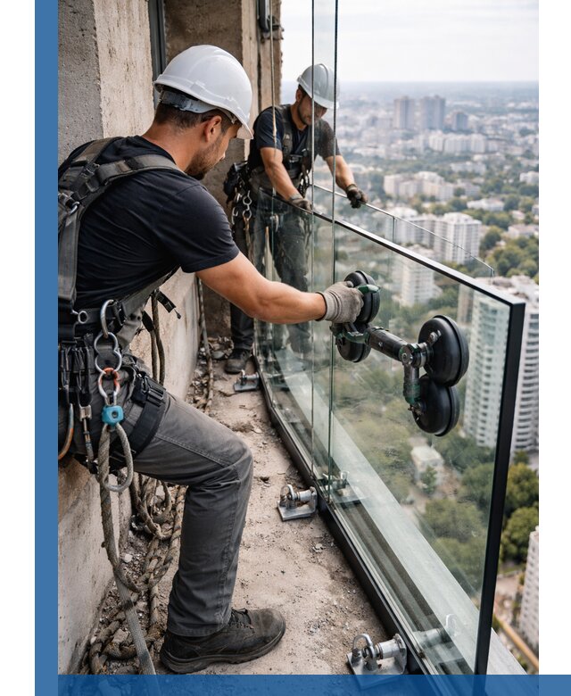 Монтаж стеклянных ограждений под ключ с гарантией в Югорске