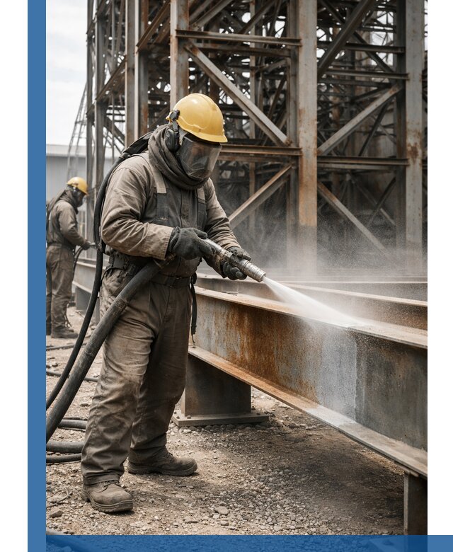 Пескоструйная очистка металлоконструкций в Югорске промышленная