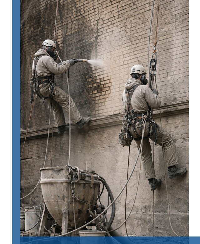 Пескоструйная очистка фасадов в Югорске профессионально