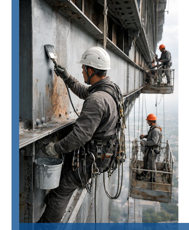 Покраска металлоконструкций на высоте в Югорске профессионально