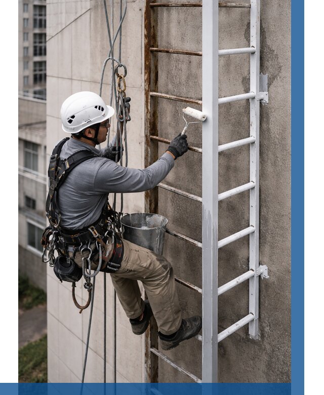 Покраска пожарных лестниц в Югорске от 4595 р. | ВЫСОТНИК-Югр