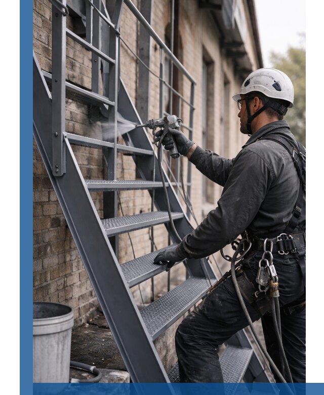 Покраска и антикоррозионная защита пожарных лестниц в Югорске