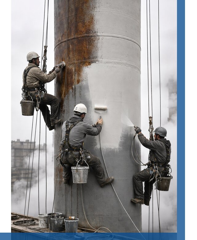 Покраска дымовых труб в Югорске от 8679 р. | ВЫСОТНИК-Югр