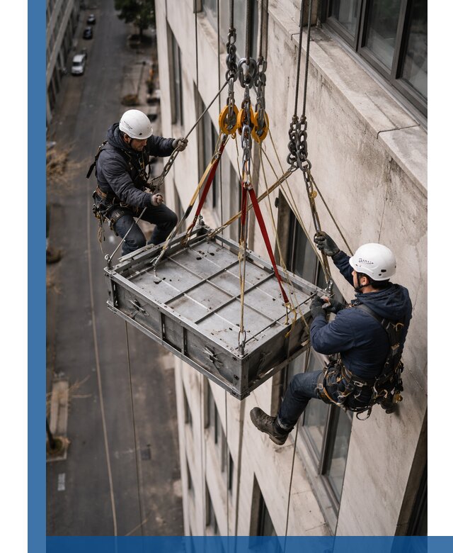 Спуск и подъем грузов по фасаду в Югорске для зданий