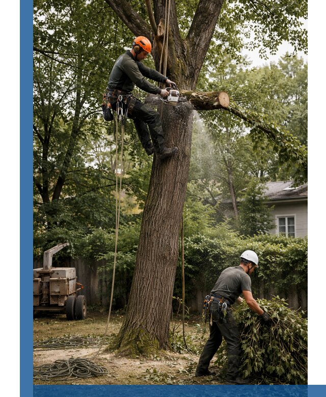 Кронирование деревьев в Югорске, безопасная высотная обрезка
