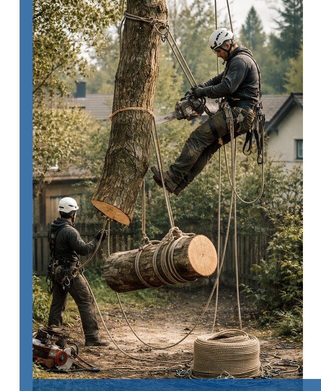 Валка деревьев частями в Югорске, безопасно и аккуратно