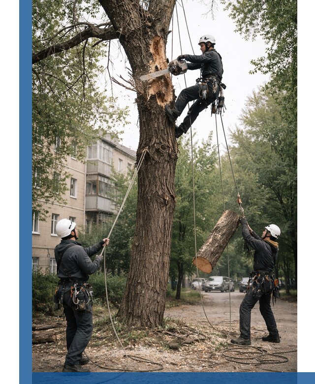 Срочное удаление аварийных деревьев в Югорске с гарантией безопасности