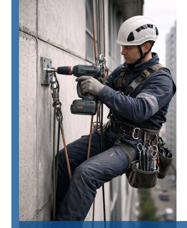 Установка анкерных точек для высотных работ в Югорске