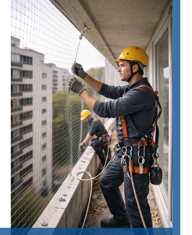 Монтаж сетки от птиц в Югорске от 4595 р. | ВЫСОТНИК-Югр