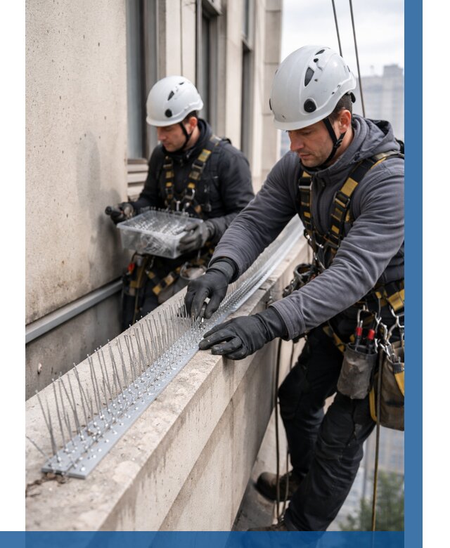 Установка шипов от птиц в Югорске от 868 р. | ВЫСОТНИК-Югр